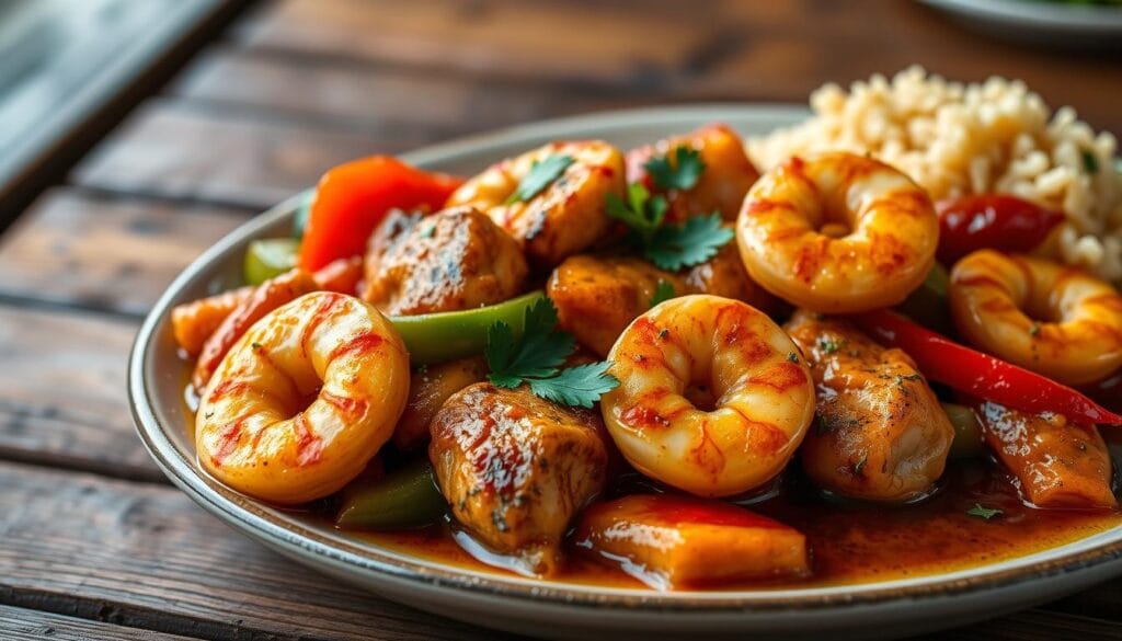 Cajun Chicken and Shrimp Dish