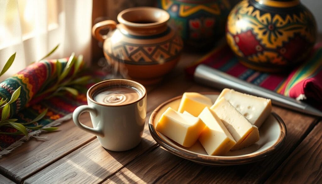 Colombian Cheese and Hot Chocolate Breakfast