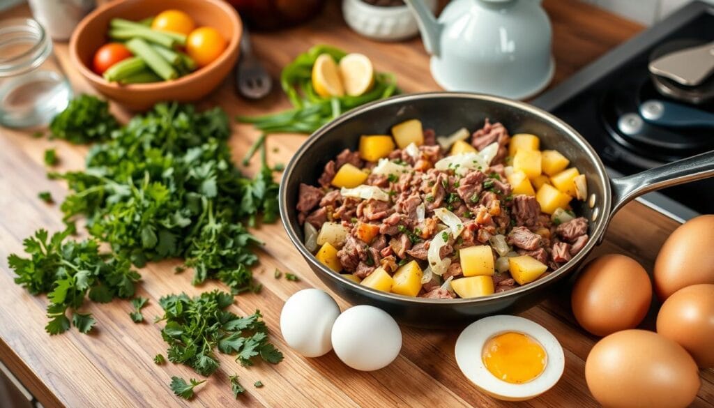 Corned Beef Hash Preparation