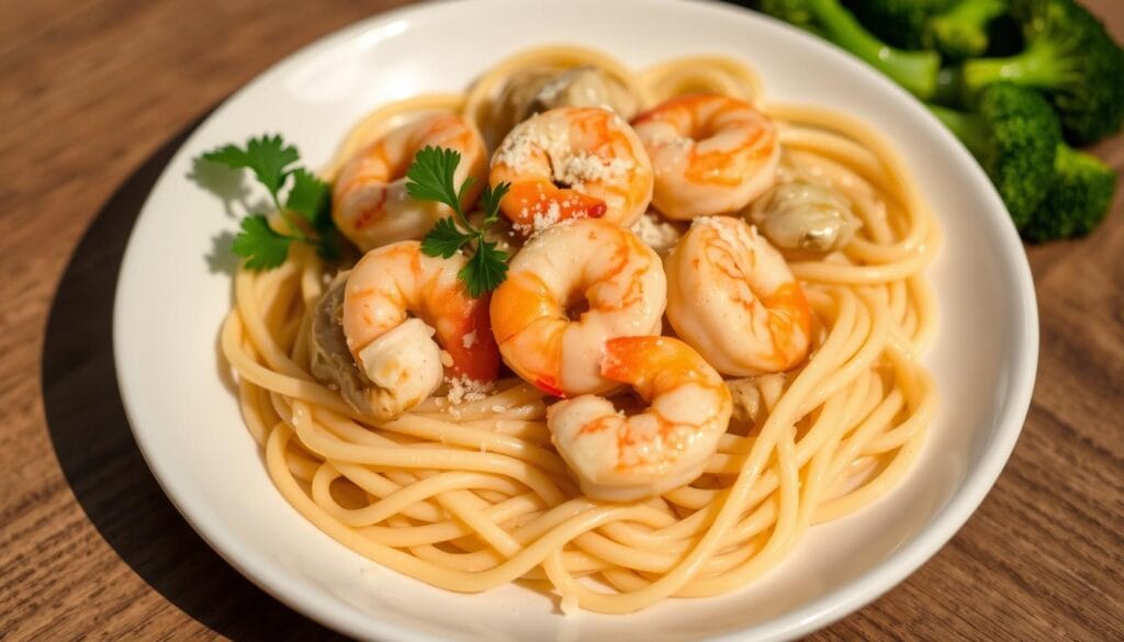 Chicken and Shrimp Alfredo Plating Techniques