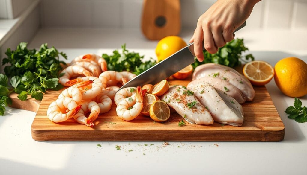 Chicken and Shrimp Marinade Preparation