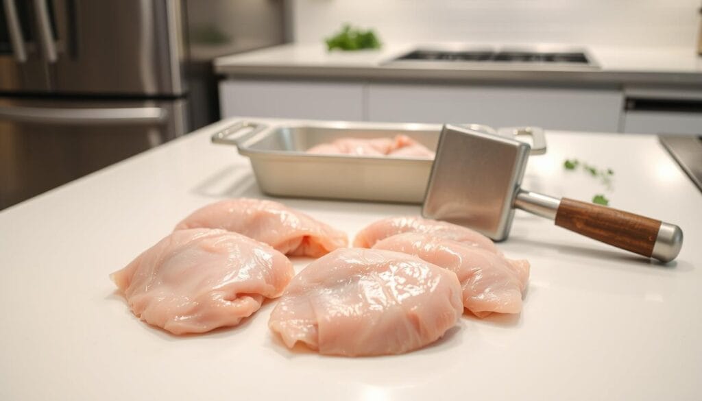 Preparing Chicken Cutlets for Baking