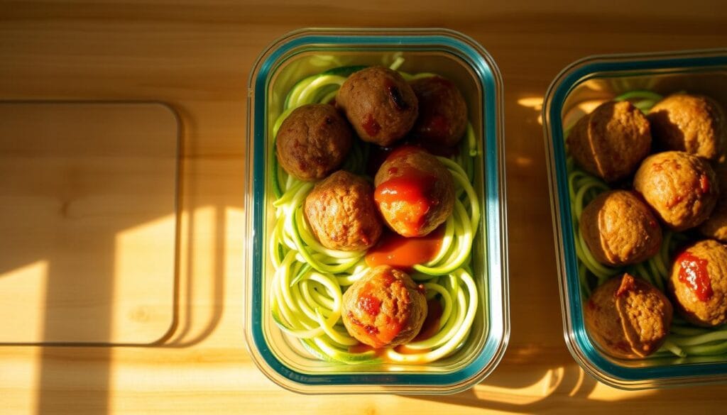 Turkey Meatball Zoodle Meal Prep