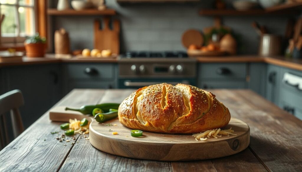 Vegan Jalapeño Cheddar Artisan Bread Baking