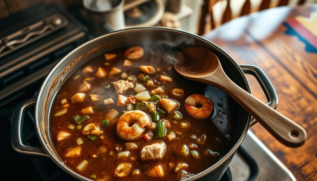 cooking gumbo