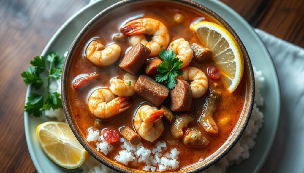 serving gumbo