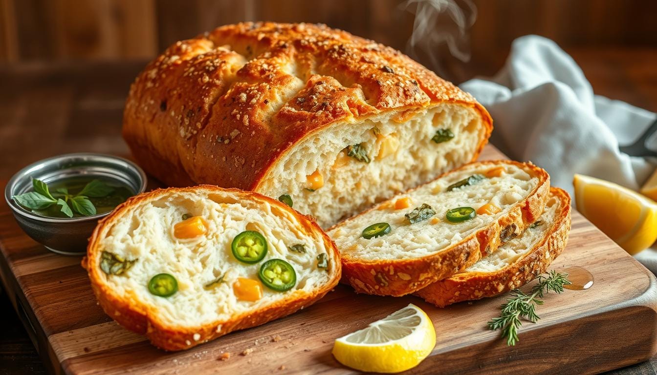 vegan jalapeño cheddar artisan bread